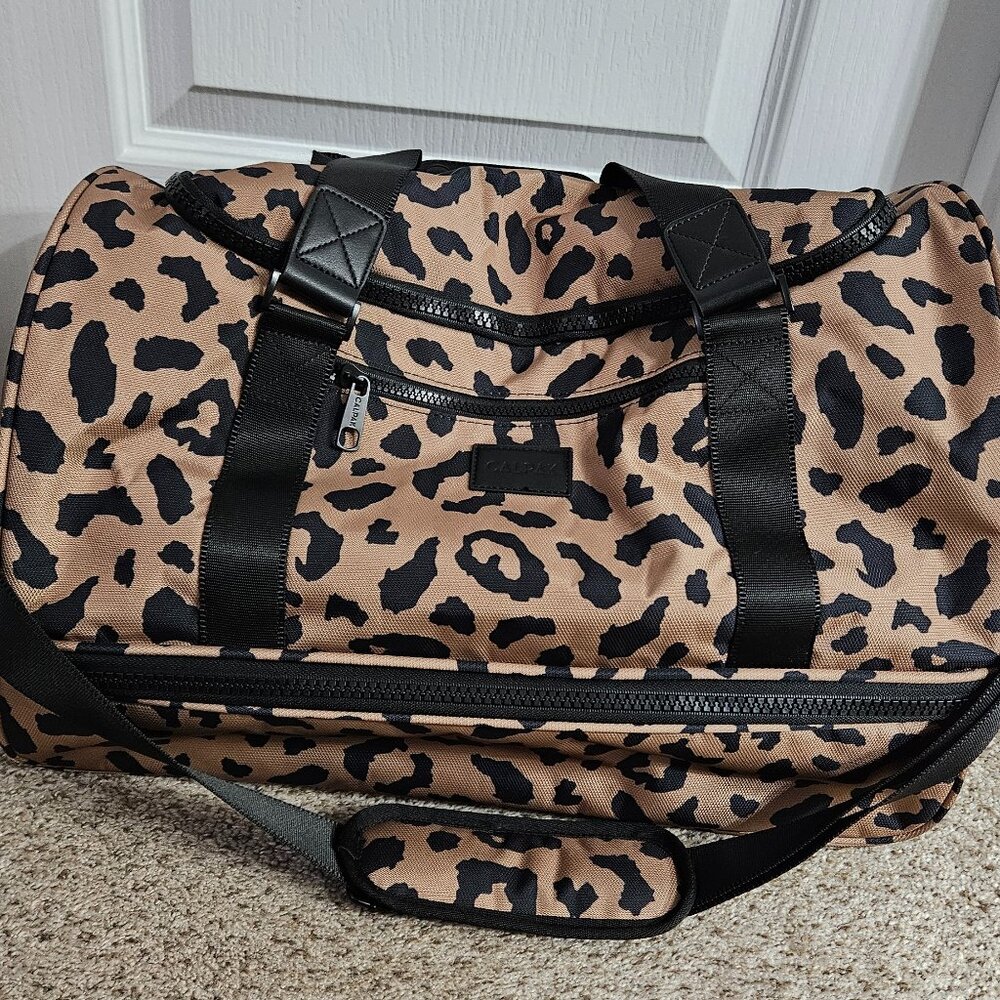 Calpak Stevyn Leopard Duffel with Shoe Compartment